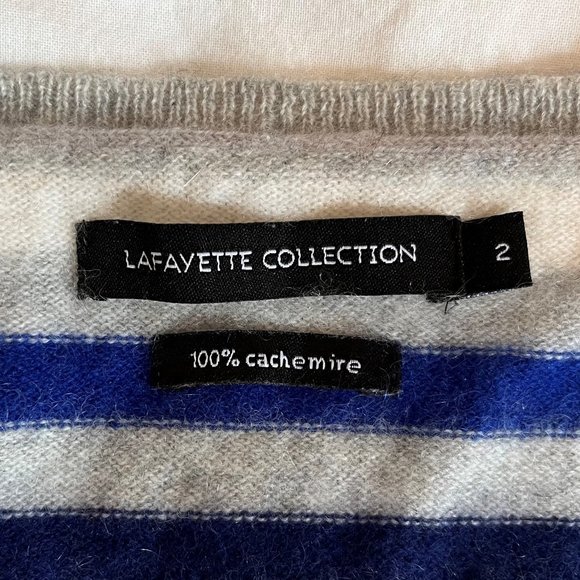 100% Ultra Soft Cashmere Striped Sweater::Galeries Lafayette - Picture 4 of 5